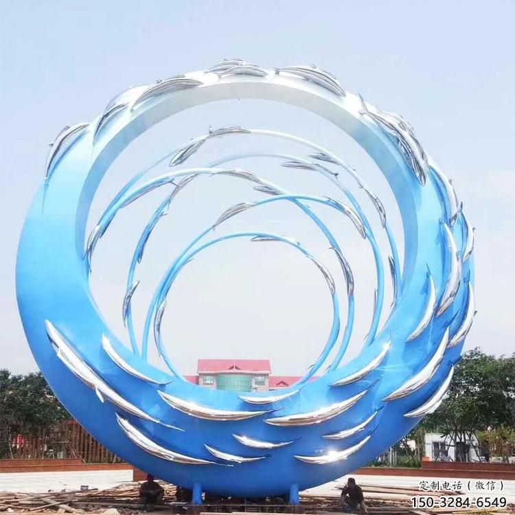 景區(qū)圓環(huán)雕塑觀賞型，公園小品，別墅烤漆圓環(huán)雕塑生產(chǎn)商