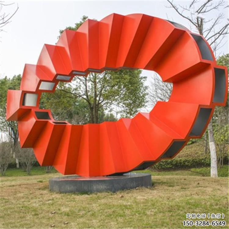 小圓環(huán)雕塑生產(chǎn)商，街頭藝術(shù)，藝術(shù)烤漆圓環(huán)雕塑精選