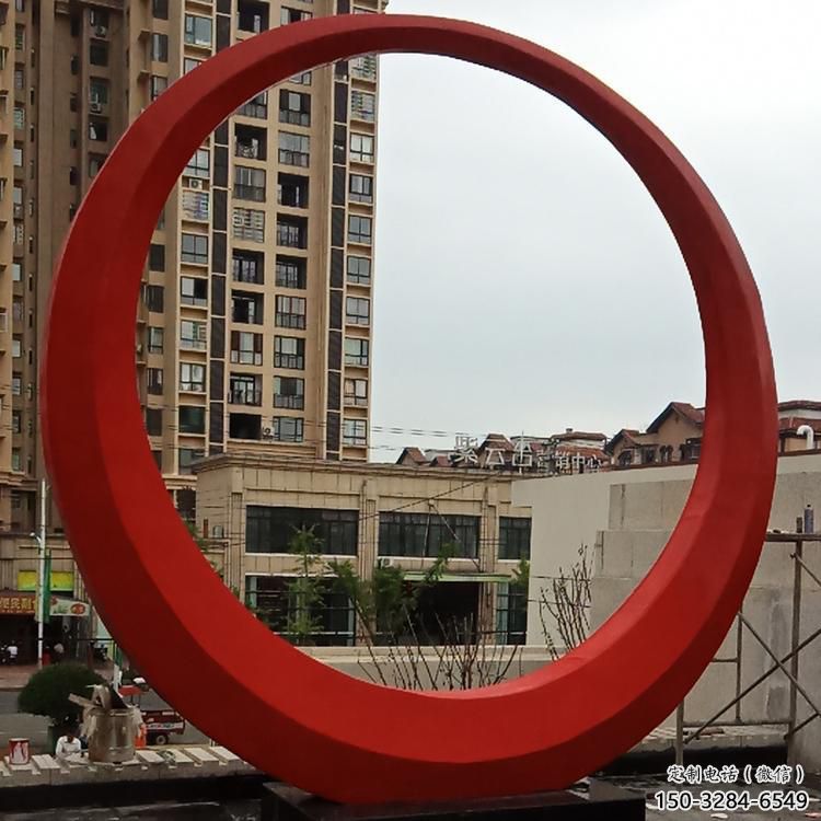 圓環雕塑觀賞型，標識雕塑，紀念烤漆圓環雕塑展品