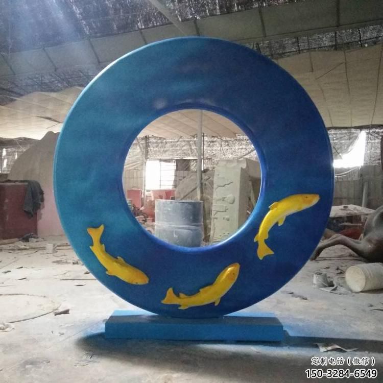 圓環雕塑精品，標識雕塑，小區烤漆圓環雕塑供給