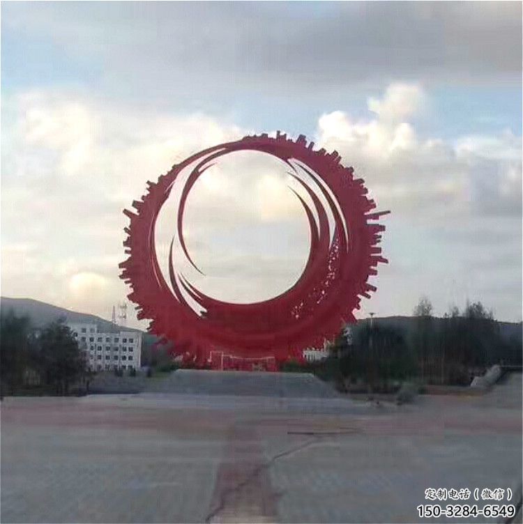 圓環(huán)雕塑通用，戶外雕塑，戶外烤漆圓環(huán)雕塑供應(yīng)