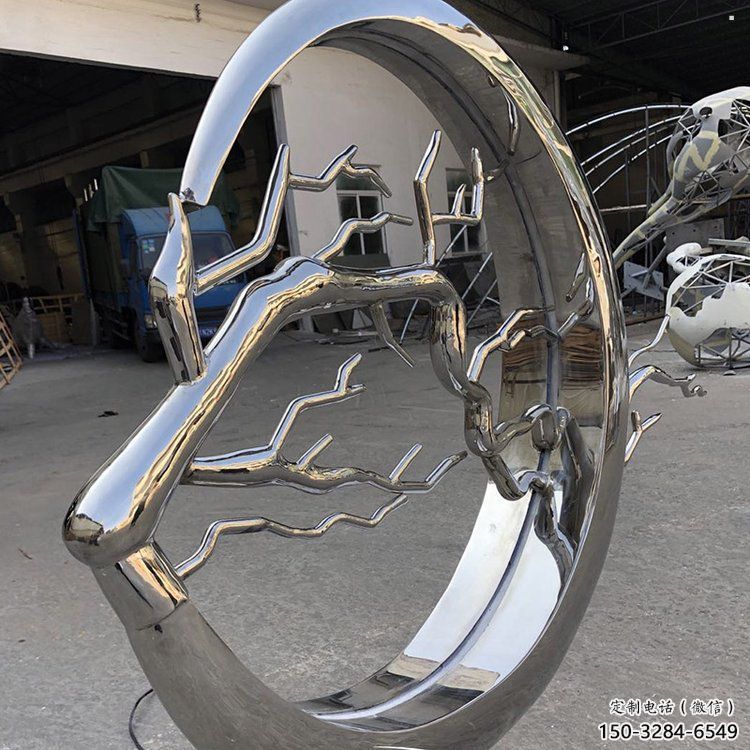 圓環樹雕塑精選，美陳雕塑，不銹鋼圓環樹雕塑通用