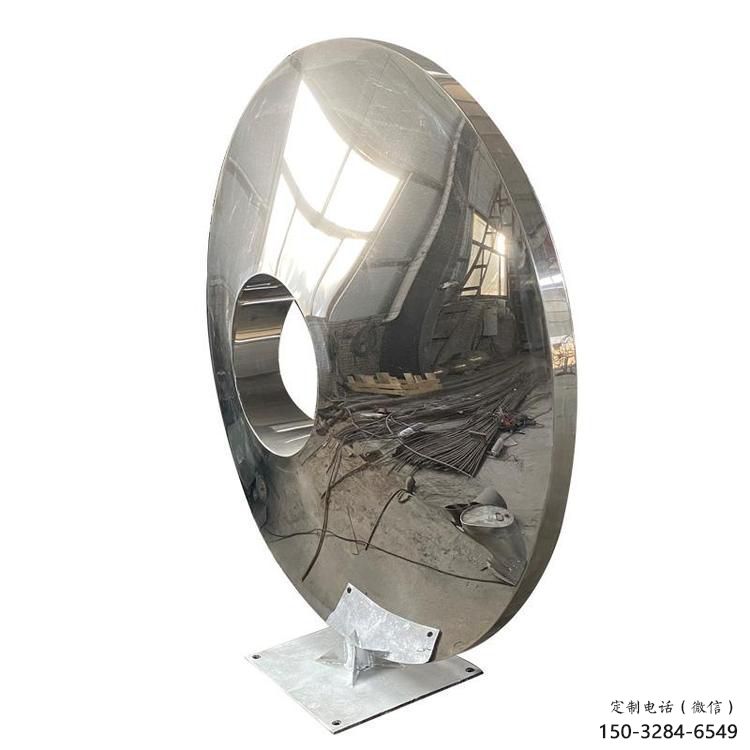 圓環雕塑供需，室外軟裝，金屬不銹鋼圓鏡雕塑制作
