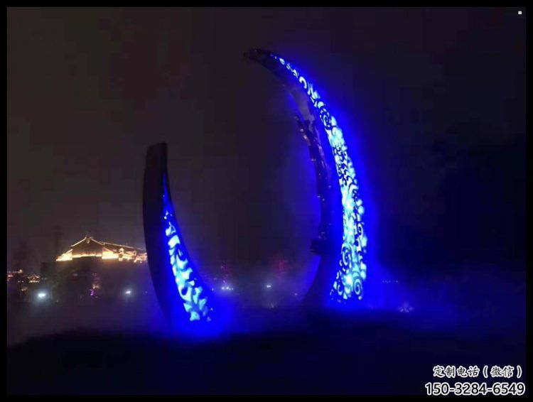 房地產月牙雕塑，仿古景觀雕塑，噴砂制造