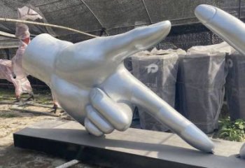 剪刀手雕塑訂做，校園雕塑，不銹鋼剪刀手雕塑廠家