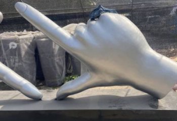 剪刀手雕塑供應，城市裝飾，彩色不銹鋼剪刀手雕塑優選