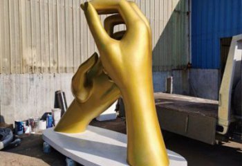 握手雕塑制造商，室外軟裝，不銹鋼握手雕塑生產廠家