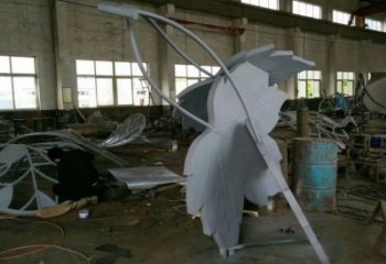 楓葉雕塑承接，鍛造工藝，不銹鋼楓葉雕塑訂做