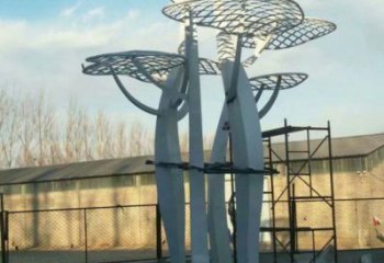 蘑菇樹雕塑制造，美陳雕塑，抽象鏤空蘑菇樹雕塑定價