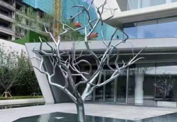 樹干雕塑制造商，多彩藝術(shù)，抽象不銹鋼樹干雕塑精選