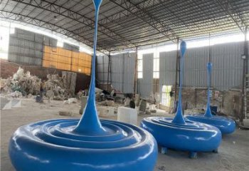 水滴雕塑觀賞型，街景小品，烤漆水滴雕塑常用