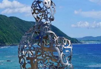 農村字母人物雕塑，鏤空景觀雕塑，抽象效果