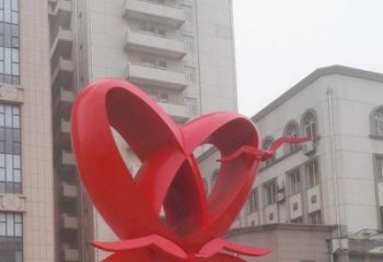 雙心雕塑制造商，城區小品，不銹鋼雙心雕塑定制