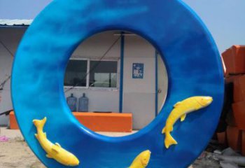 圓環雕塑專供，校園雕塑，小區烤漆圓環雕塑標準