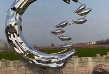 金魚雕塑供應，多彩藝術，別墅圓環金魚雕塑供求