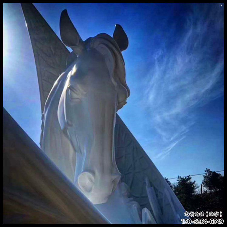 月亮雕塑異型優選，城市裝飾，展示月亮馬頭雕塑定做