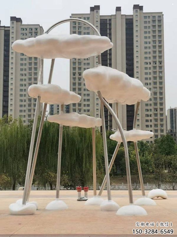 云朵雕塑服務商，創(chuàng)意雕塑，鏤空云朵雕塑訂做