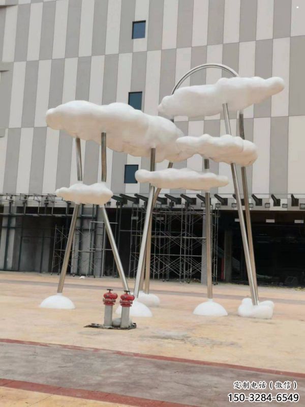 云朵雕塑指用，景觀雕塑，藝術(shù)鏤空云朵雕塑點擊