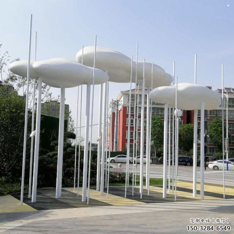 祥云雕塑承接，景區案例，公園不銹鋼祥云雕塑定制