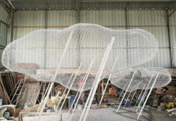 鏤空云朵雕塑，編織工藝制作，金屬景觀雕塑