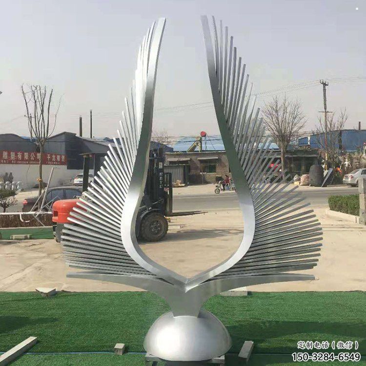 大型翅膀雕塑，鍍銅景觀雕塑，鏡面工藝