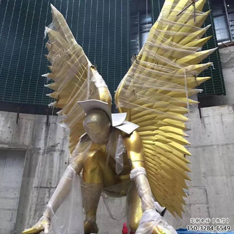 雕塑鳥翅景觀制造，街景小品，不銹鋼鳥翅雕塑優價