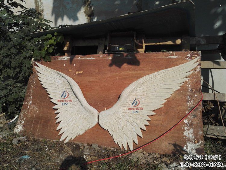 鳥翅雕塑批發(fā)，拉絲工藝，不銹鋼鳥翅雕塑承接