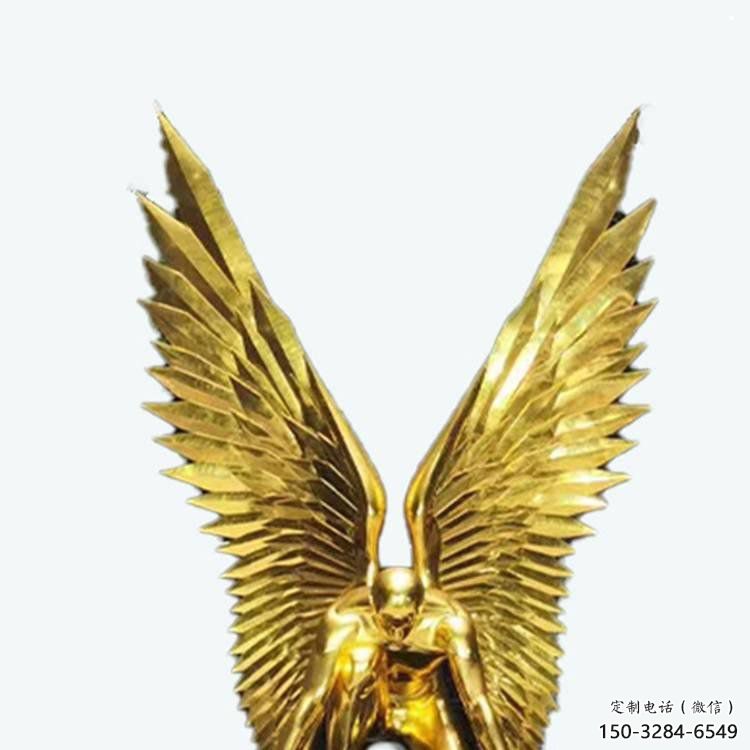 制造鳥翅雕塑定價，地標(biāo)擺件，烤漆不銹鋼鳥翅雕塑精選