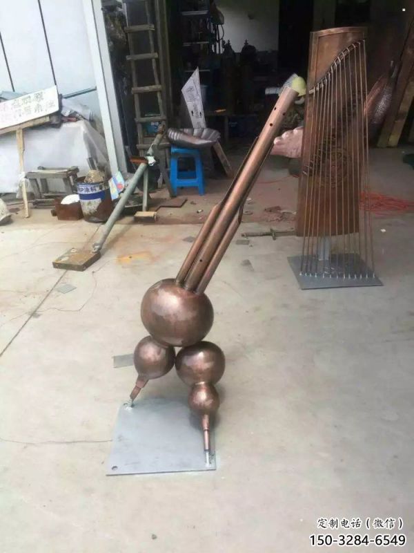 雕塑銅鼓景觀批發，樂器雕塑，抽象銅鼓雕塑定價