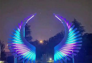 金屬天使之翼雕塑制造商，鋼管組合，公共翅膀雕塑優(yōu)選