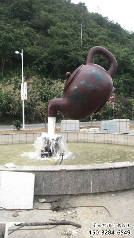 蚌埠小區天壺標志雕塑，多彩藝術，天壺雕塑生產廠家