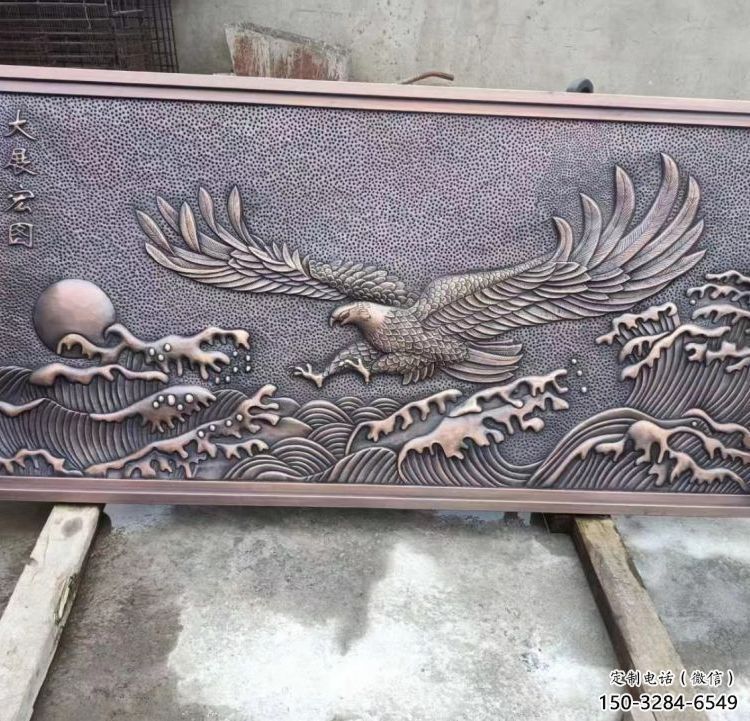 鼓樓老鷹浮雕訂做，景區雕塑，鍛銅動物浮雕定價