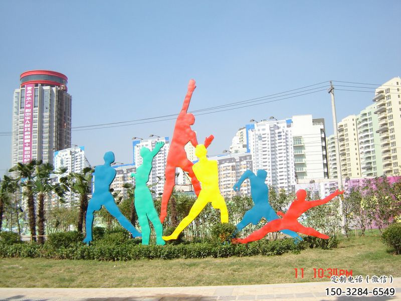 酒泉投籃雕塑，剪影工藝制作，不銹鋼體育人物雕塑