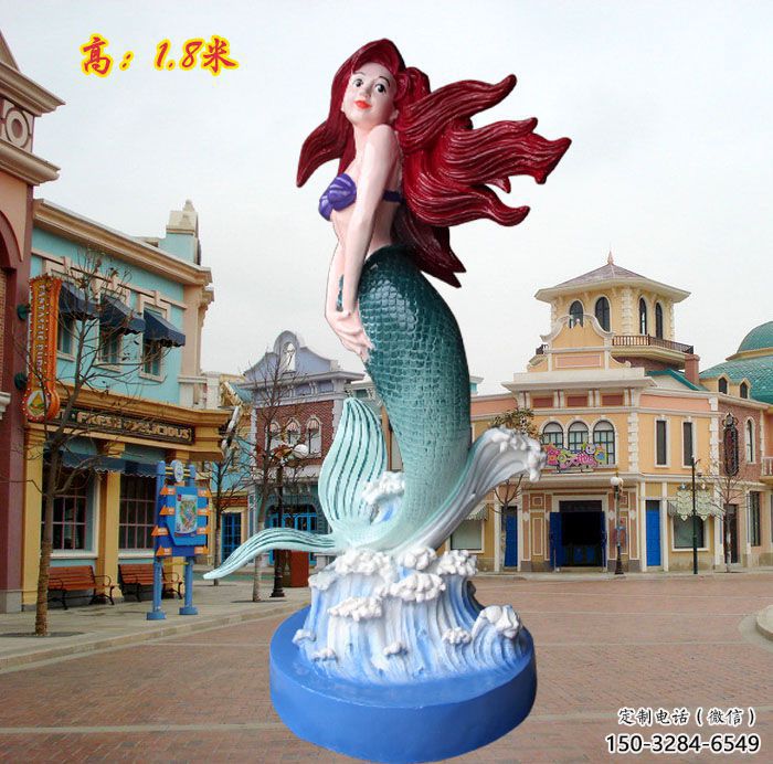 張掖水景美人魚雕塑