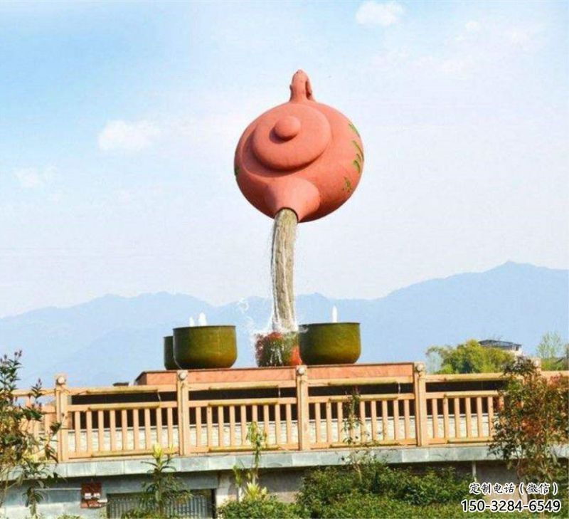 梅州公園天壺雕塑工廠，不銹鋼材質，圓雕形式