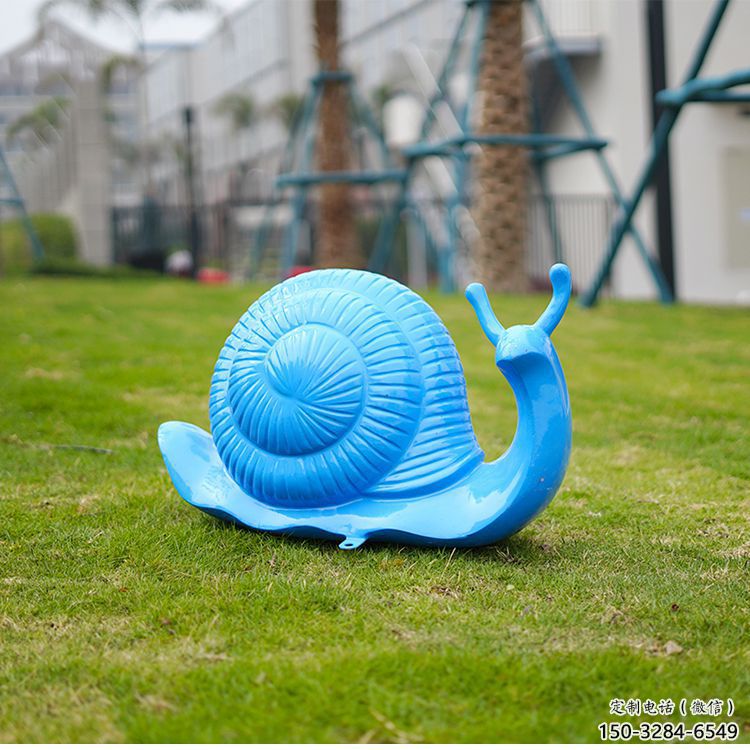 深圳彩繪蝸牛雕塑廠家，園林動物小品，玻璃鋼蝸牛雕塑生產