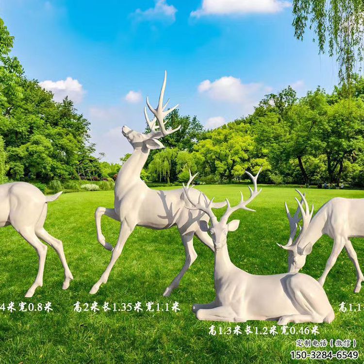 河池梅花鹿雕塑定價，景觀概念，玻璃鋼梅花鹿雕塑預定