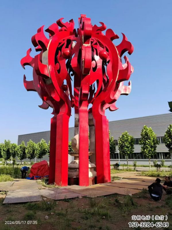 賀州火球雕塑，精神堡壘火球雕塑落地展示