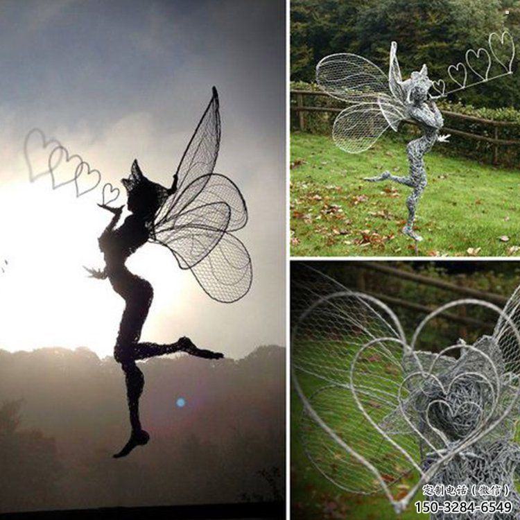 百色小精靈雕塑，抽象卡通雕塑，美陳人物擺件