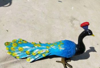 漳州彩繪孔雀雕塑制作選用，景區案例，動物美陳雕塑