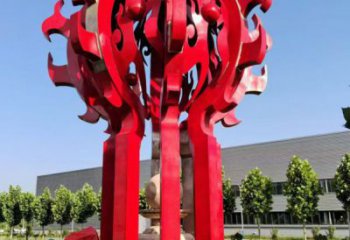 漳州火球雕塑，精神堡壘火球雕塑落地展示