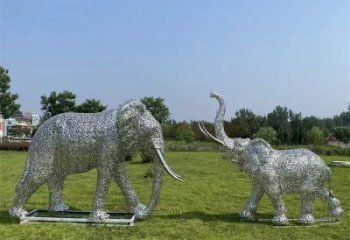 酒泉鏤空大象雕塑制造商，動物擺件，透雕大象雕塑定制