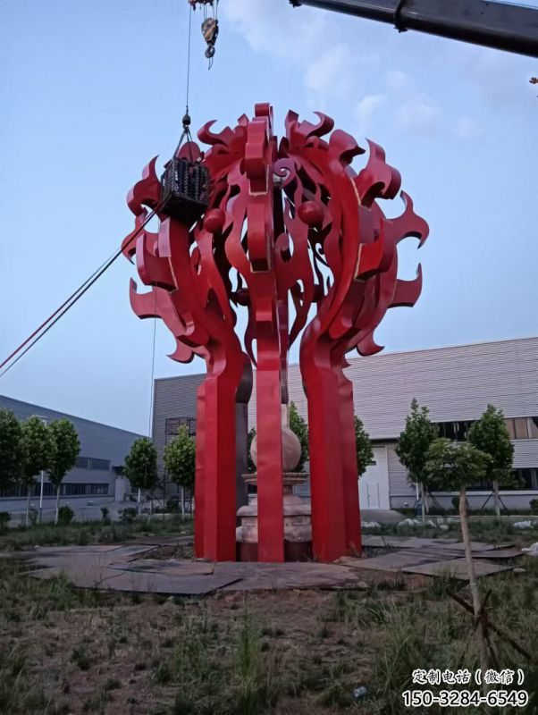 云巖火球雕塑，精神堡壘火球雕塑落地展示