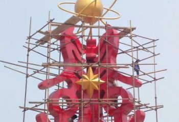 小河景觀科技之星雕塑選用，美陳雕塑，抽象不銹鋼科技之星雕塑標(biāo)準(zhǔn)