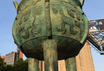 遵義鑄造三足圓鼎銅雕