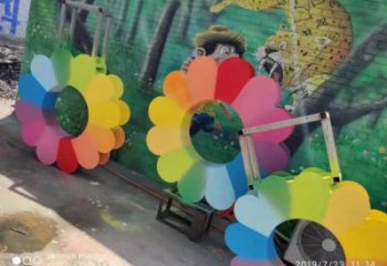 五指山金銀花雕塑廠家，景區雕塑，城市不銹鋼金銀花雕塑