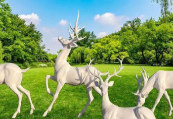 佳木斯梅花鹿雕塑定價，景觀概念，玻璃鋼梅花鹿雕塑預(yù)定