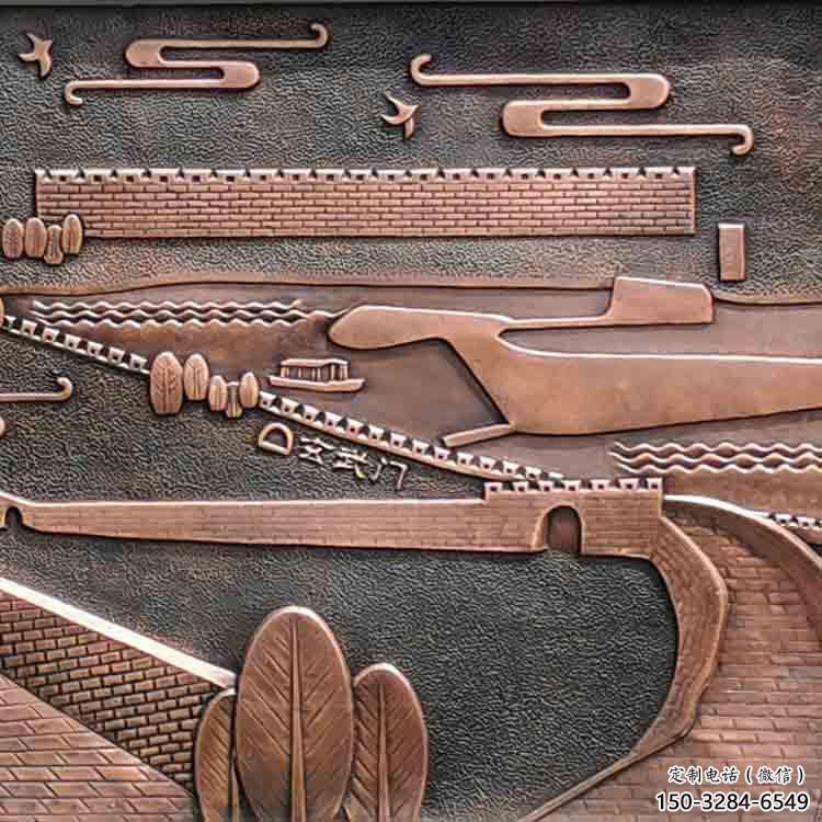 松北銅浮雕景墻雕塑，圓雕工藝