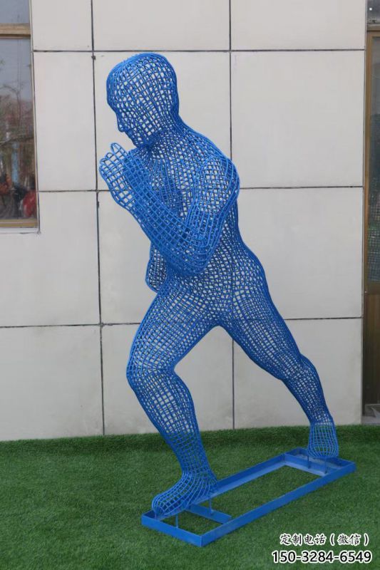 南崗鏤空跑步雕塑，標識雕塑，烤漆鐵藝人物雕塑優(yōu)選
