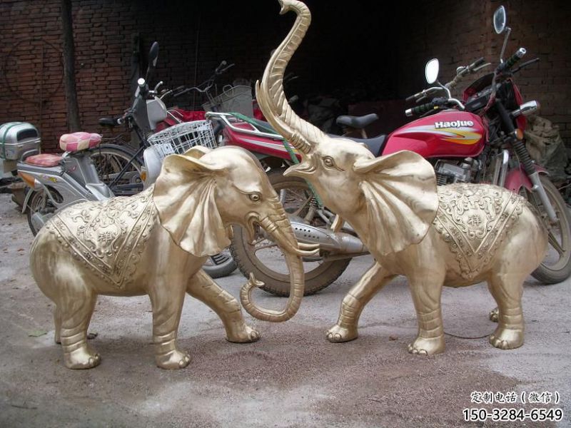 牡丹江大象雕塑制造商，小區擺件，銅大象雕塑提供